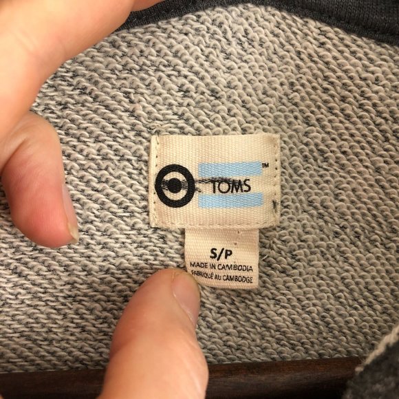 Toms Women's Size Small Dark Grey Full Zip Long Sleeve Logo Front Hoodie Jacket - Picture 8 of 10